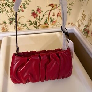 STAUD Vibrant Red Leather Bag
